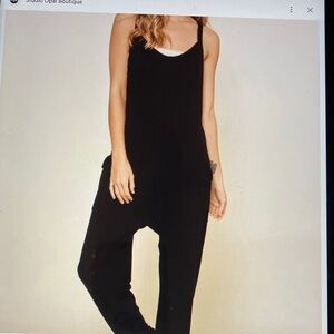 Hot shot onesie drop crotch pockets black